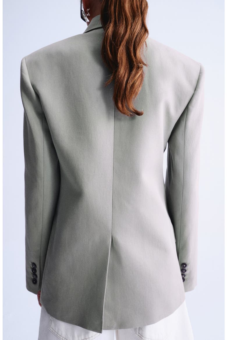 Double Breasted Cotton & Linen Jacket, Alternate, color, GREY