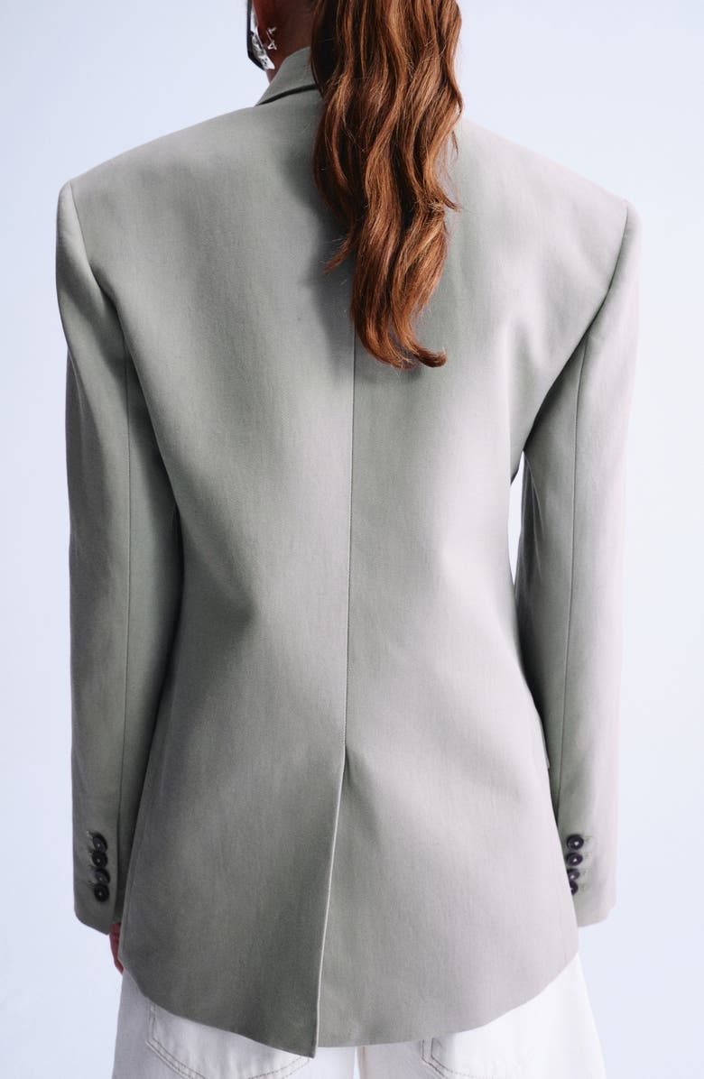 MANGO Double Breasted Cotton & Linen Jacket, Alternate, color, 