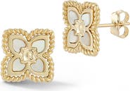 Ember Fine Jewelry 14K Gold Mother-of-Pearl Clover Stud Earrings
