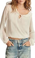 Lucky Brand Tie Neck Top