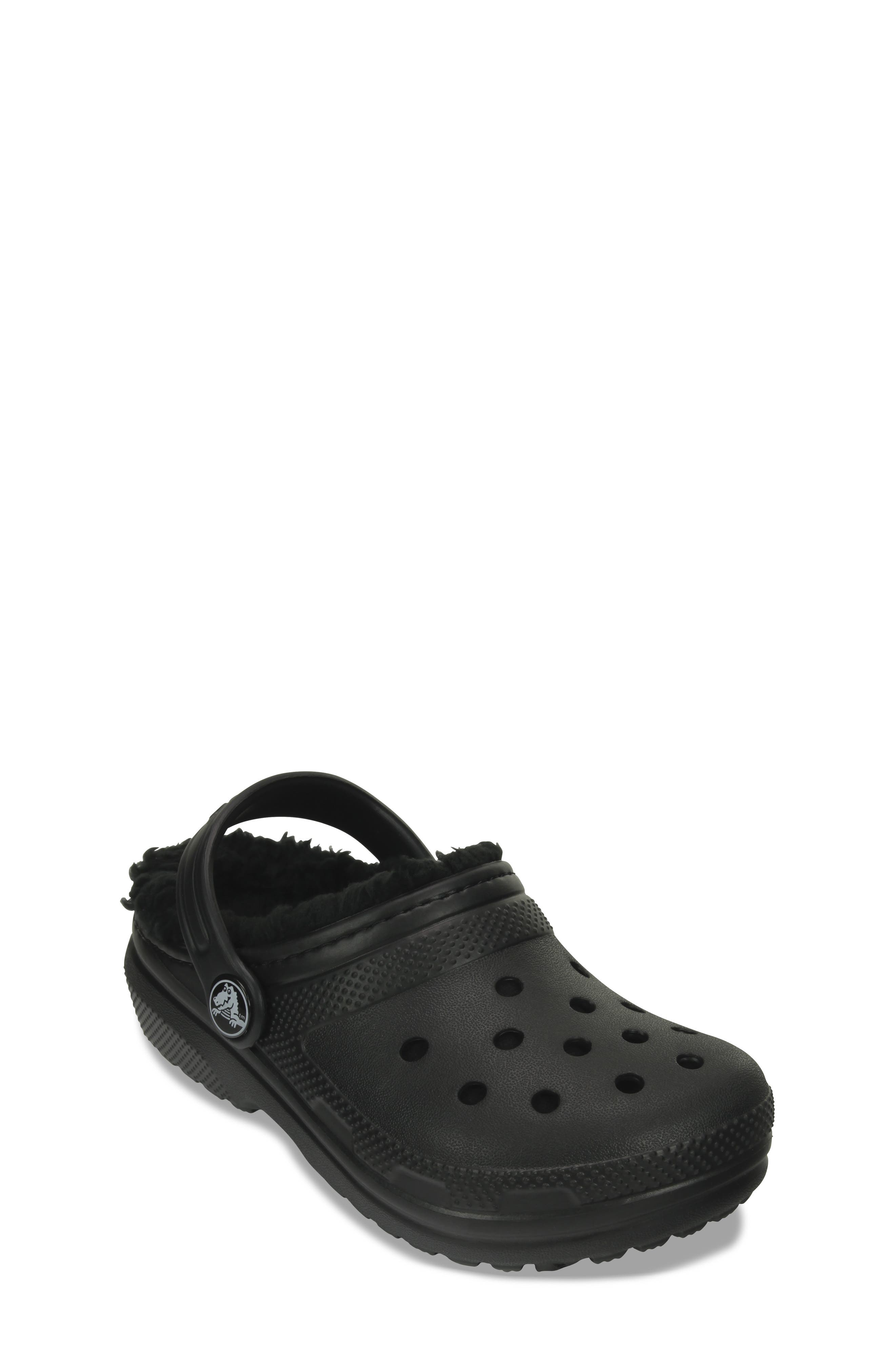 CROCS Kids' Classic Lined Clog, Main, color, Black/ Black