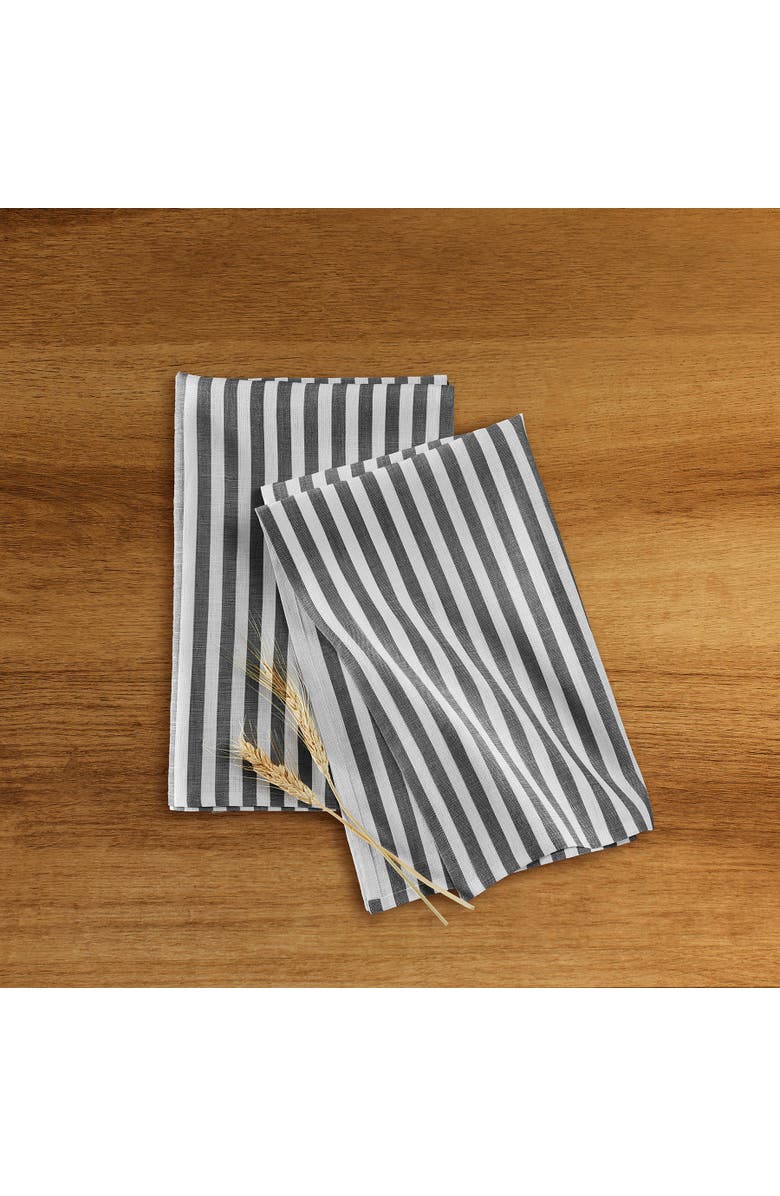 Solino Home Linen Kitchen Towels - Amalfi Stripe, Alternate, color, Black And White