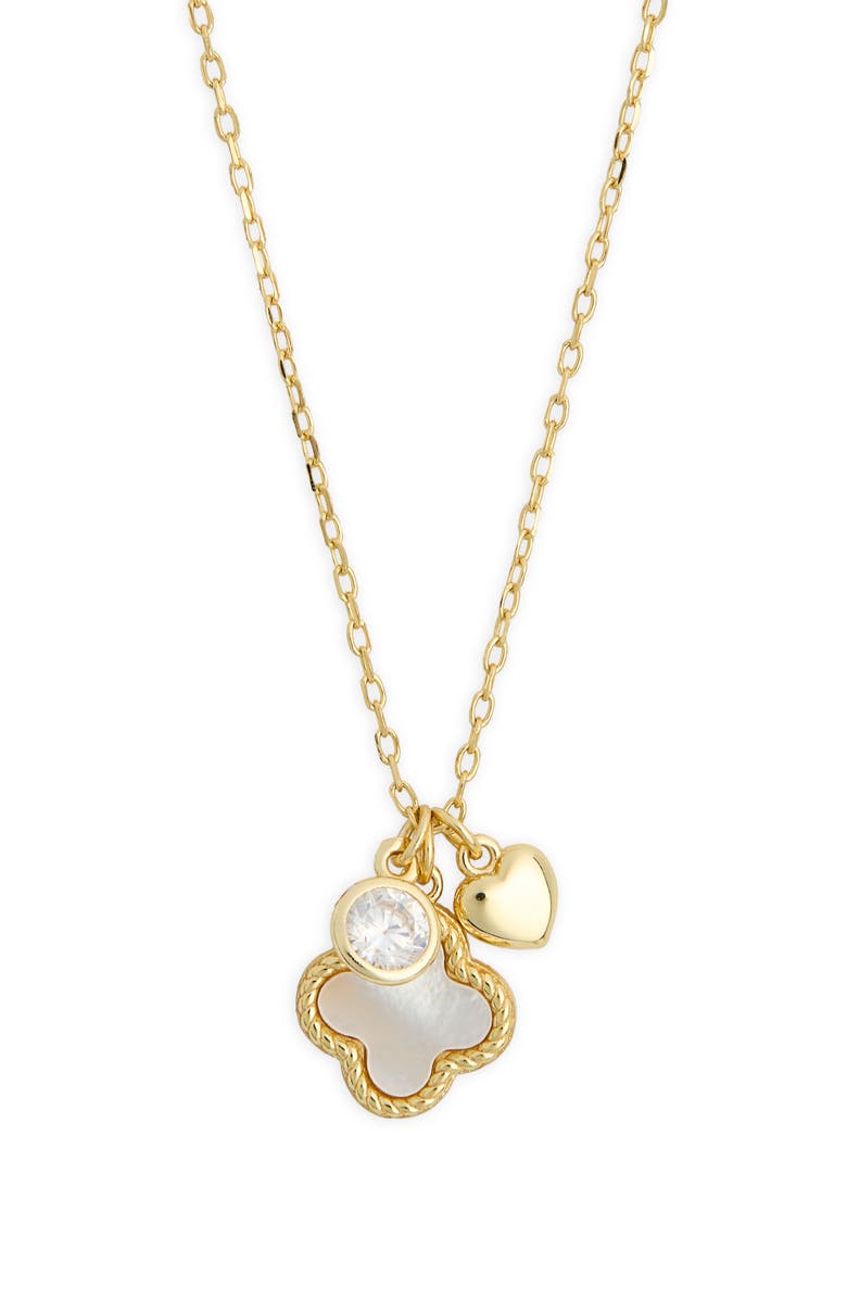 Argento Vivo Sterling Silver Sentimental Clover Pendant Necklace, Alternate, color, Gold