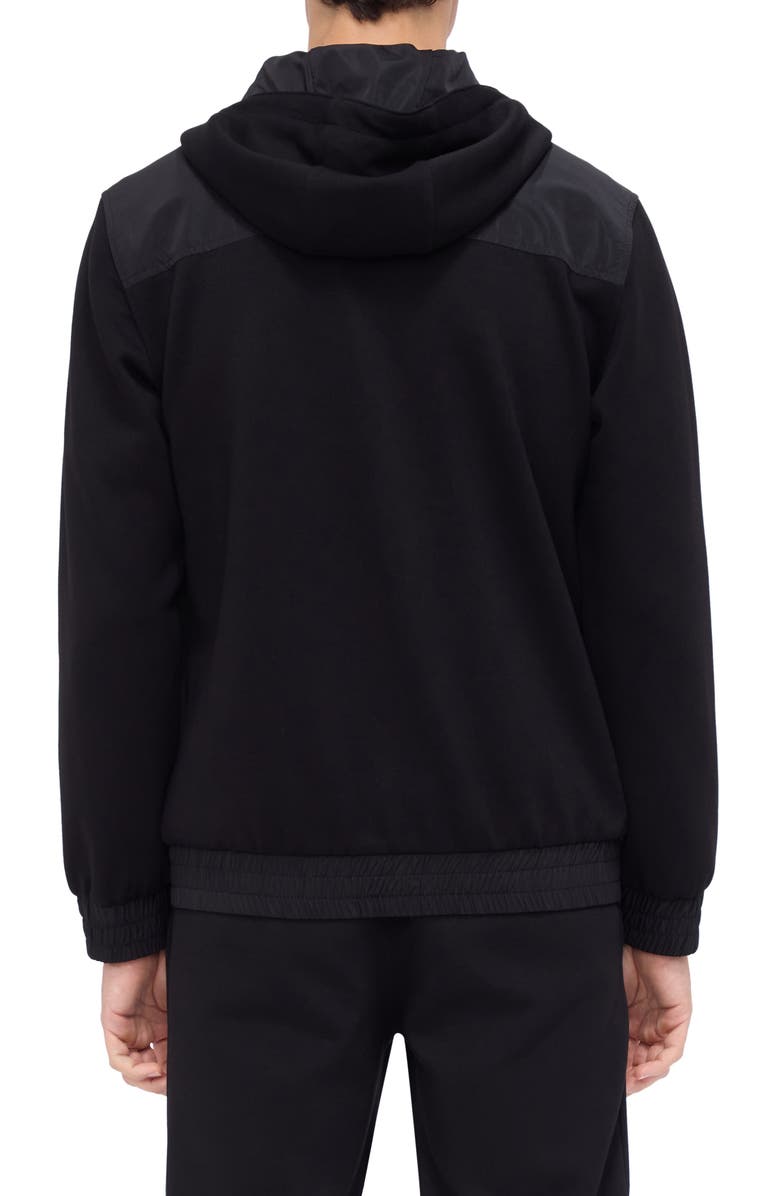 Bugatchi Hooded Long Sleeve Knit Top, Alternate, color, Black