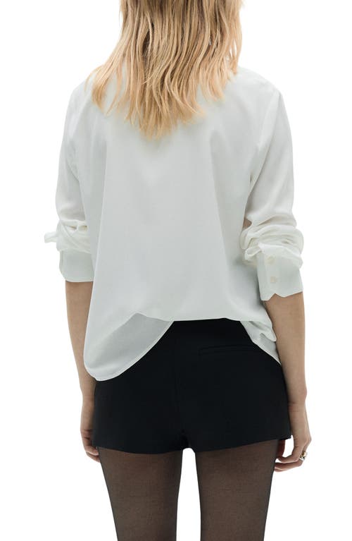 Shop Mango Button-up Shirt In Off White