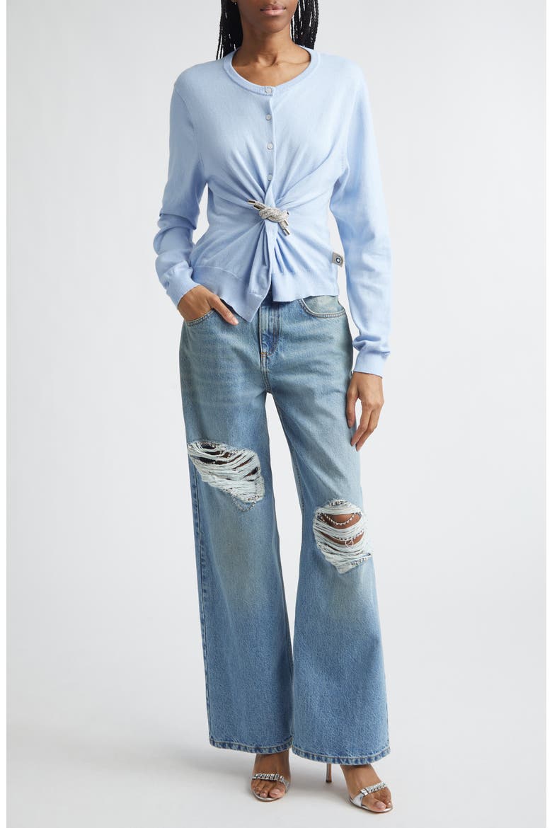Crystal Ripped Relaxed Wide Leg Jeans, Alternate, color, MEDIUM BLUE