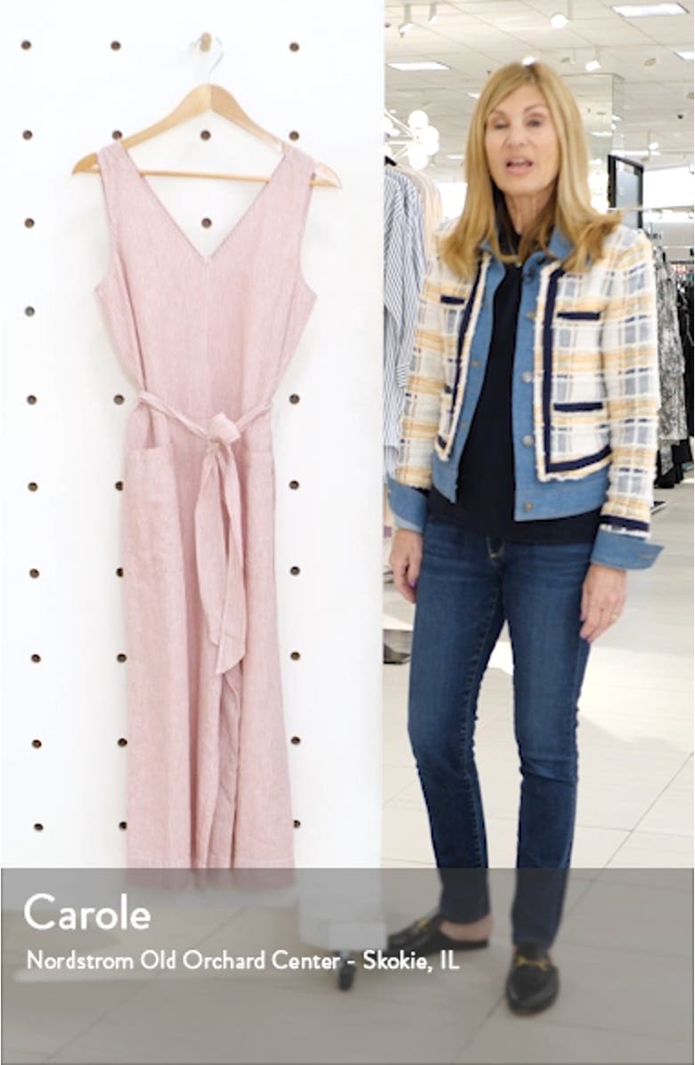 Lennon Tie Waist Linen & Cotton Jumpsuit, sales video thumbnail