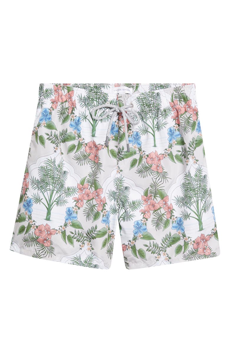 Vintage Summer Ponji Swim Trunks, Alternate, color, Green