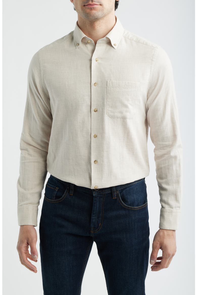 The Chambray Button-Down Shirt, Main, color, BIRCH