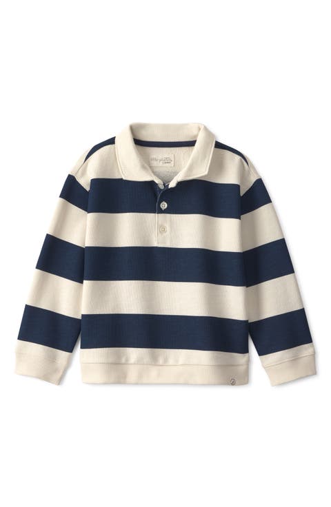 Kids' Stripe Organic Cotton Polo Sweatshirt