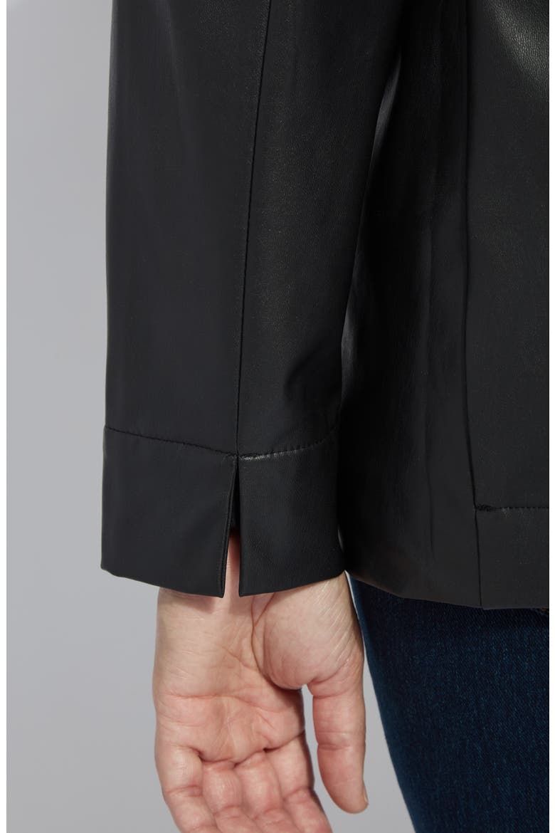 'Lyssentials Faux Leather Blazer, Alternate, color, BLACK