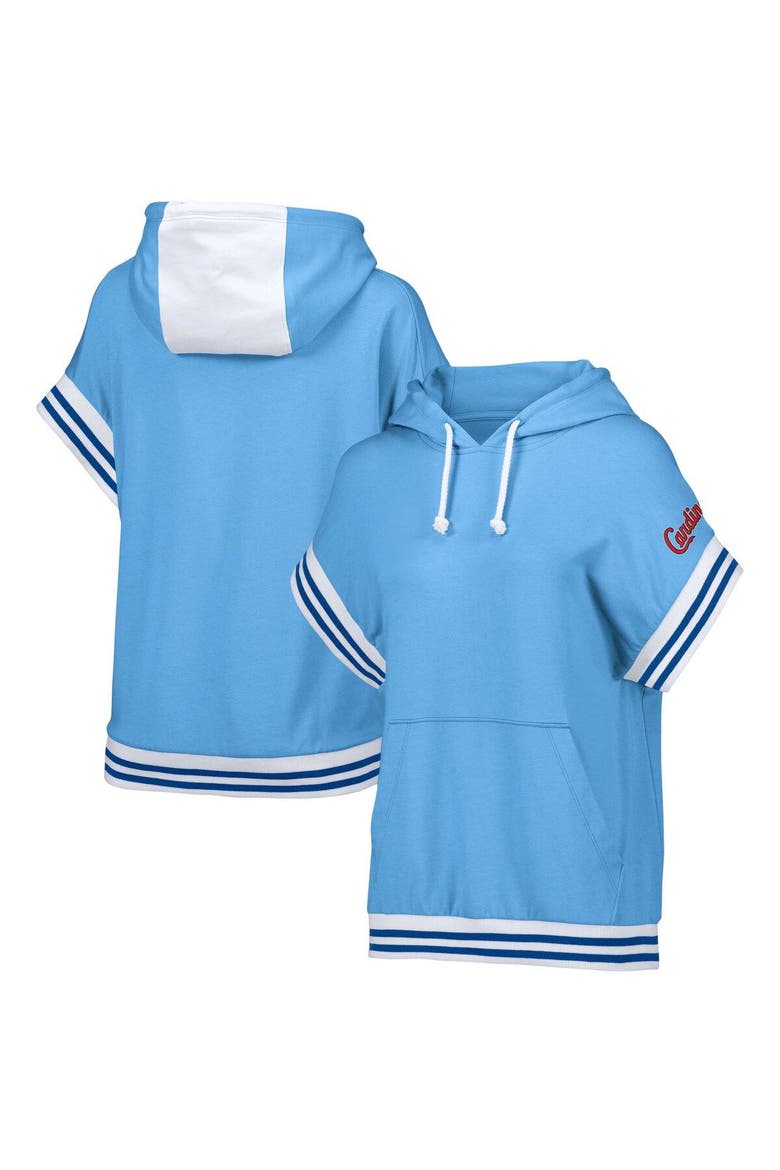Women's Lusso  Light Blue St. Louis Cardinals Mabel Tri-Blend Short Sleeve Pullover Hoodie, Main, color, Light Blue