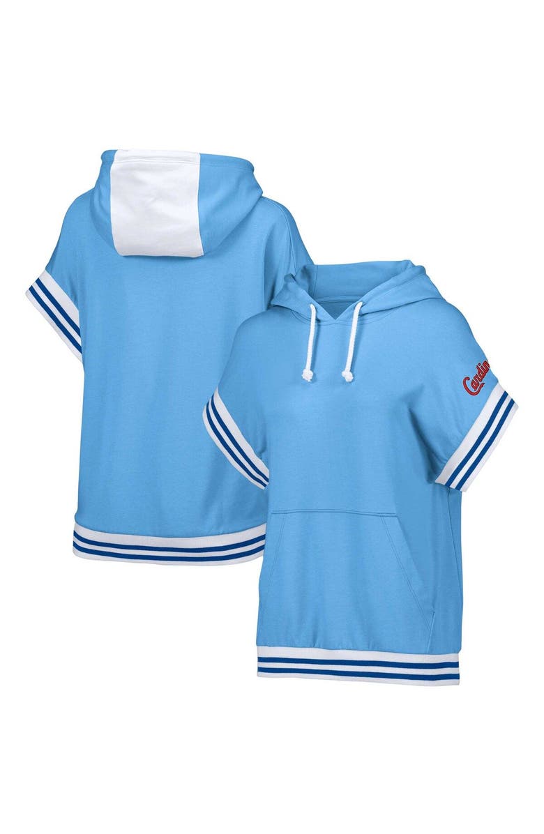 LUSSO Women's Lusso  Light Blue St. Louis Cardinals Mabel Tri-Blend Short Sleeve Pullover Hoodie, Main, color, Light Blue