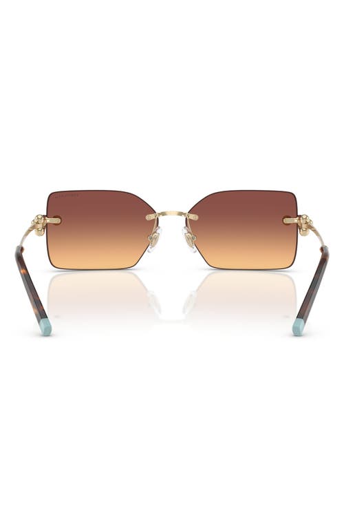 Tiffany & Co . 59mm Gradient Rectangular Sunglasses In Violet