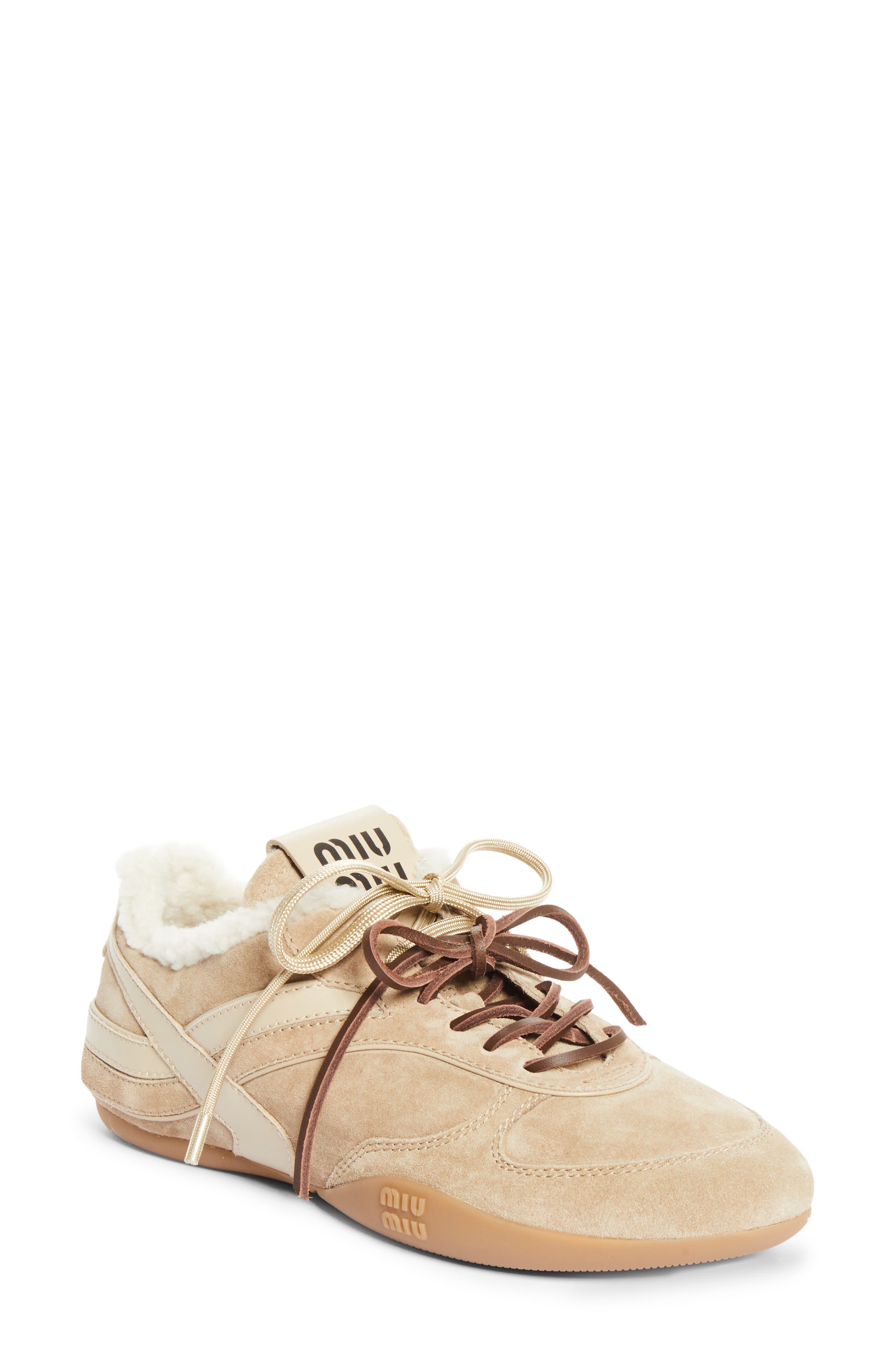 Gymnasium Genuine Shearling Lined Sneaker, Main, color, DESERTO