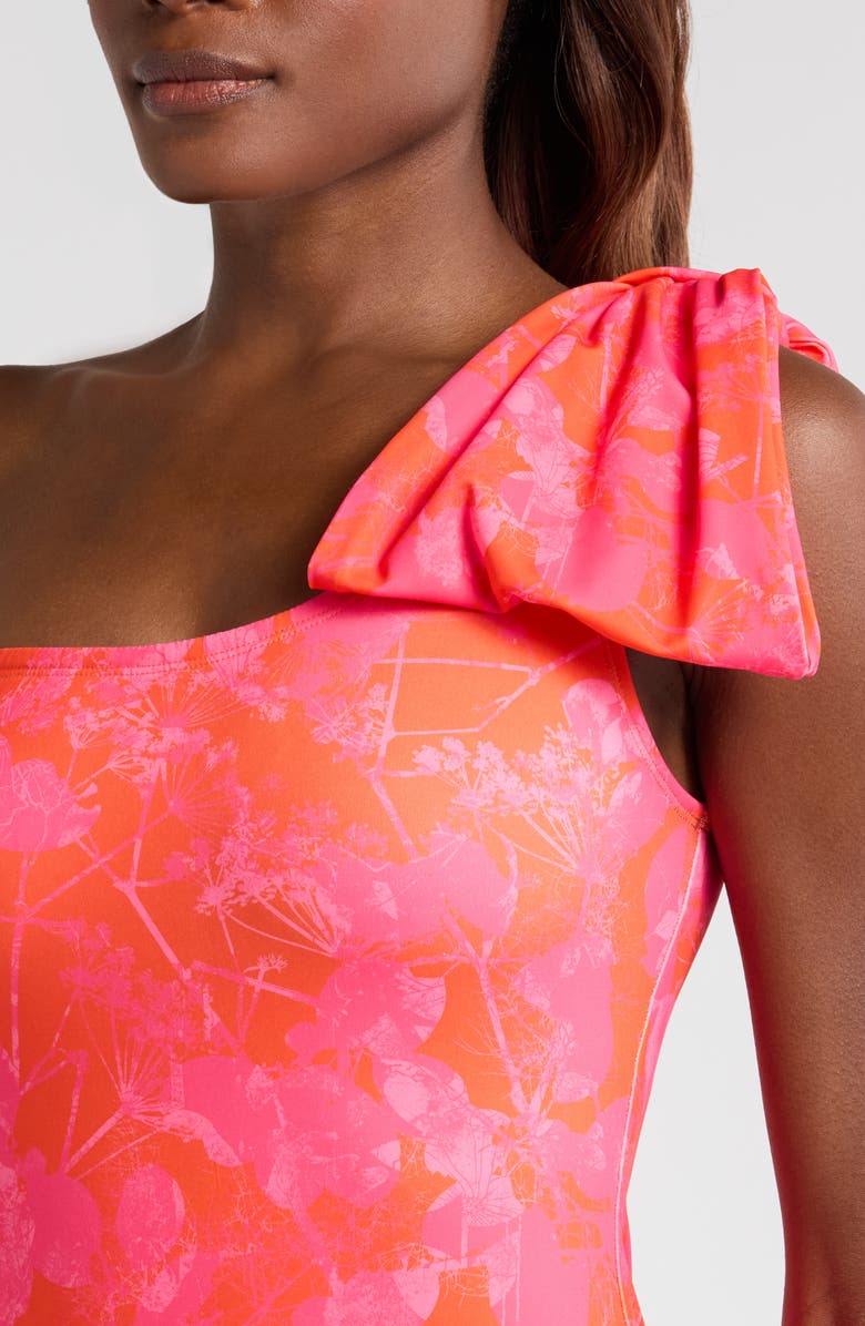 Hutch Clara One-Shoulder One-Piece Swimsuit, Alternate, color, Red Pink Baby Breath