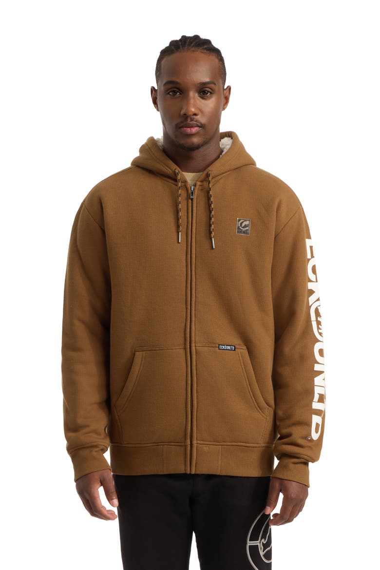 Men's One Hit faux shearling Hoodie, Main, color, New Brown
