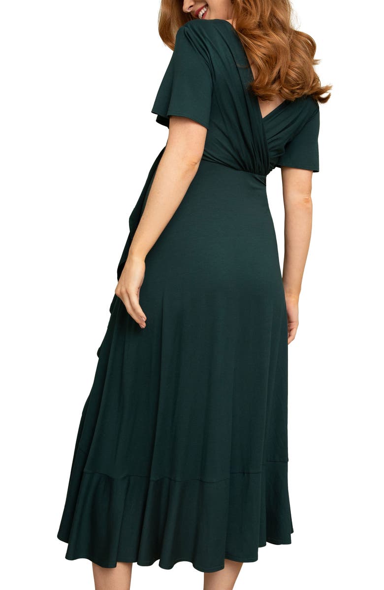 Tiffany Rose Waterfall Flutter Sleeve Midi Maternity Dress, Alternate, color,