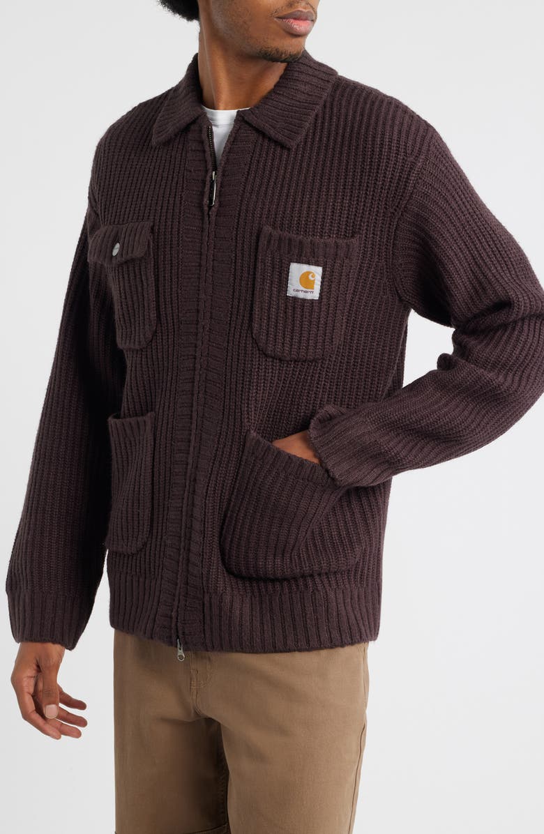 Carhartt Work In Progress Chore Sweater Jacket, Alternate, color, Palisander