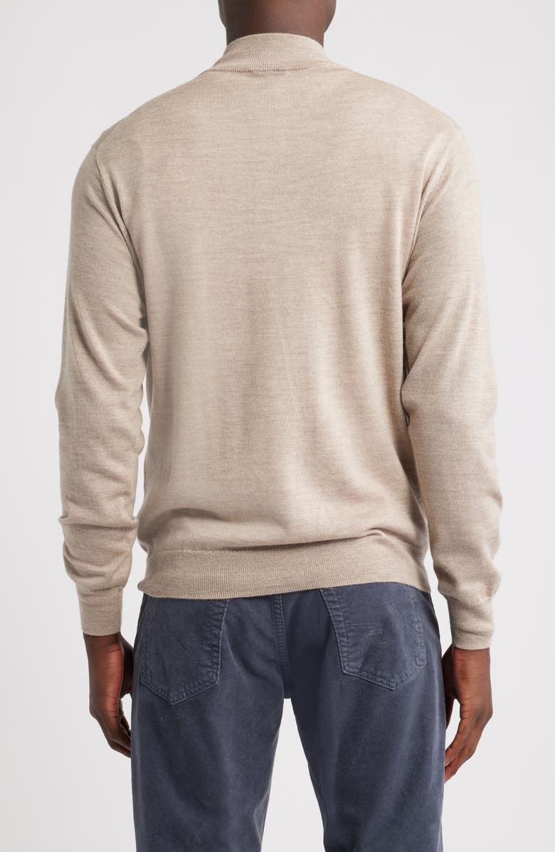 Peter Millar Autumn Crest Merino Wool Blend Quarter Zip Sweater, Alternate, color, Light Elm