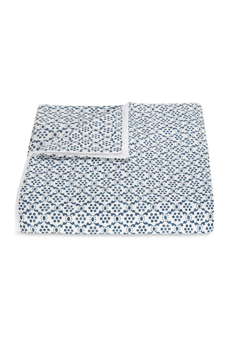 Laksha Egyptian Cotton Percale Duvet Cover, Main, color, INDIGO