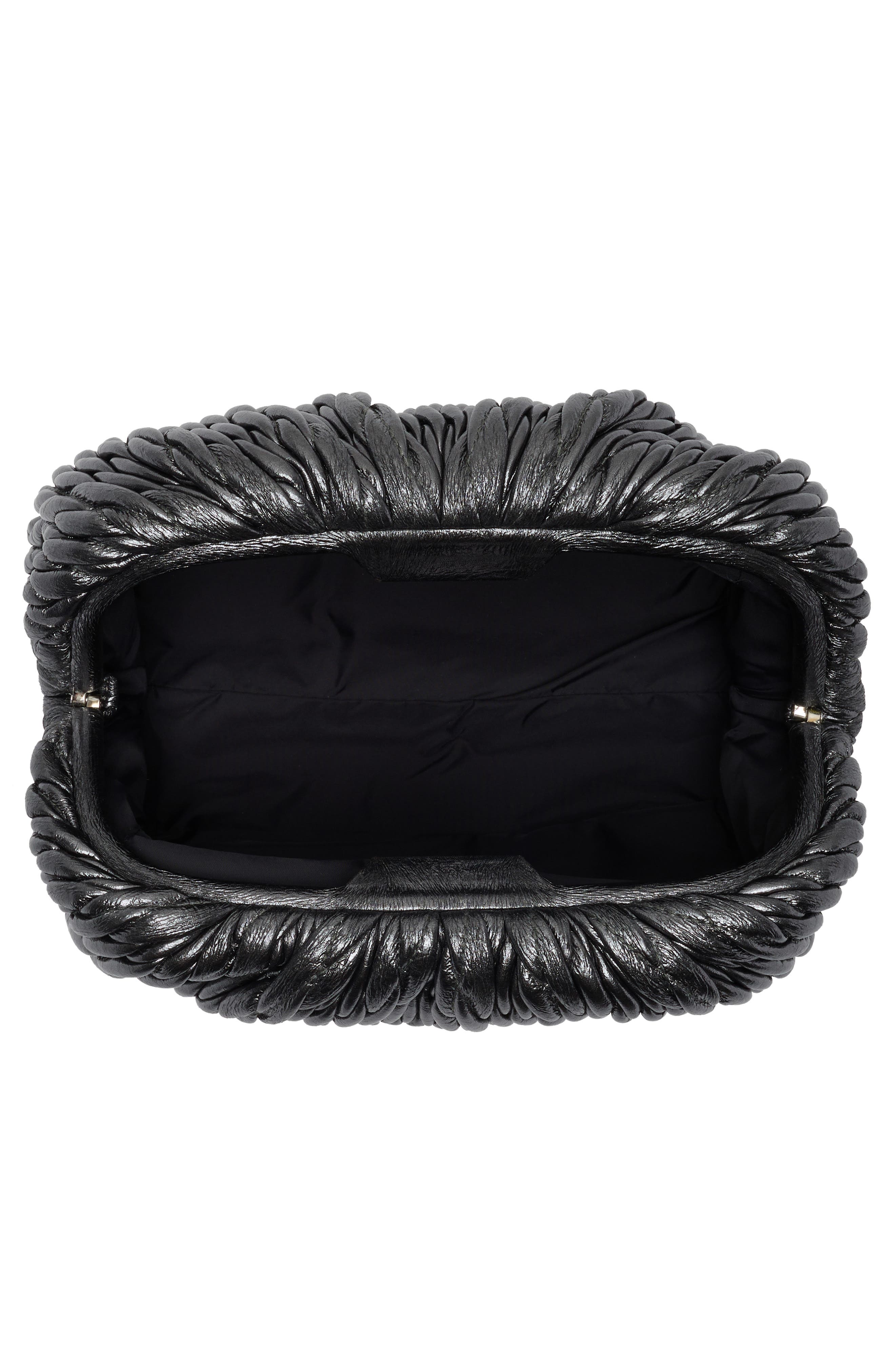 Enzo Metallic Faux Leather Clutch, Alternate, color, SLATE METALLIC
