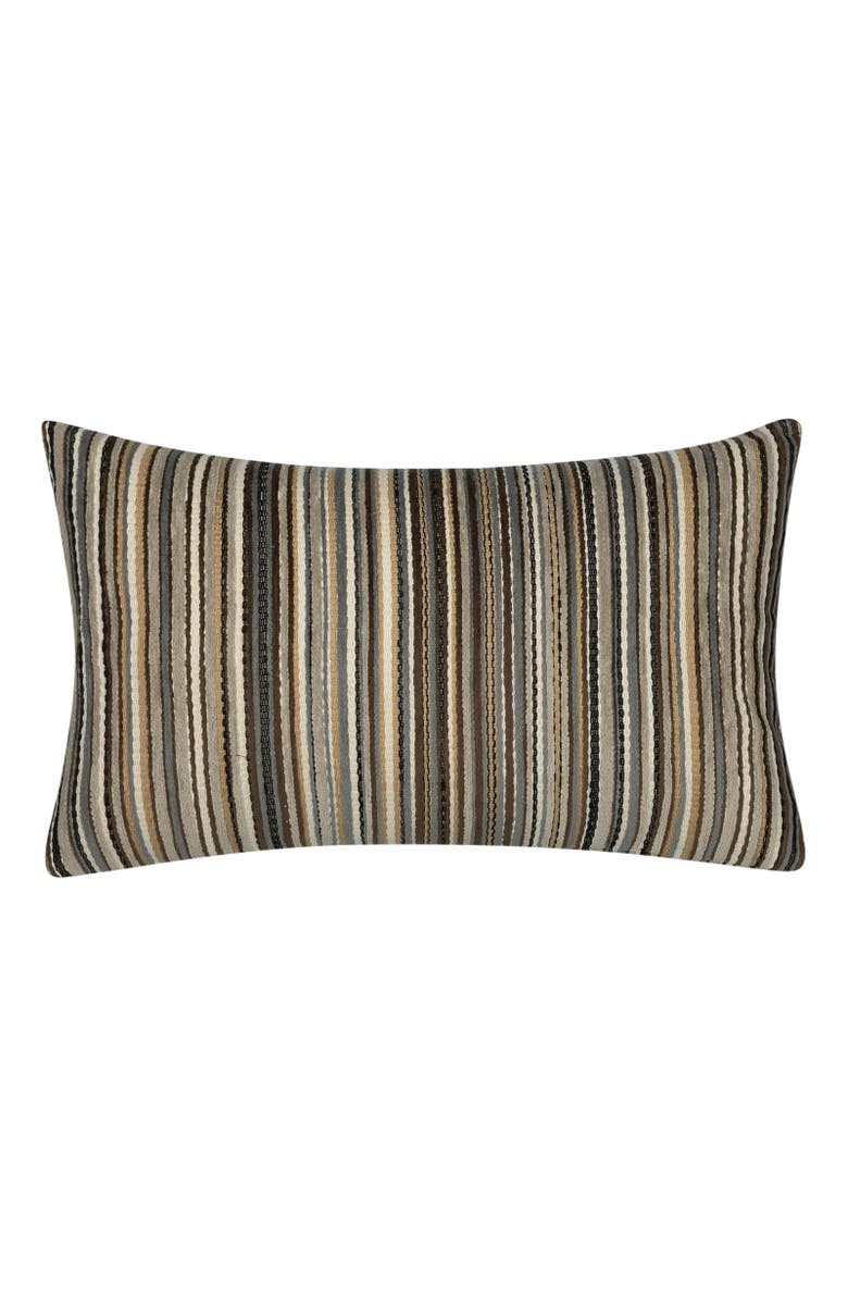 Elaine Smith Plush Velvet Stripe Indoor & Outdoor Woven Accent Pillow, Main, color, Earth