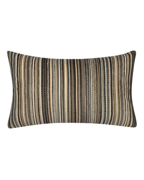 Plush Velvet Stripe Indoor & Outdoor Woven Accent Pillow