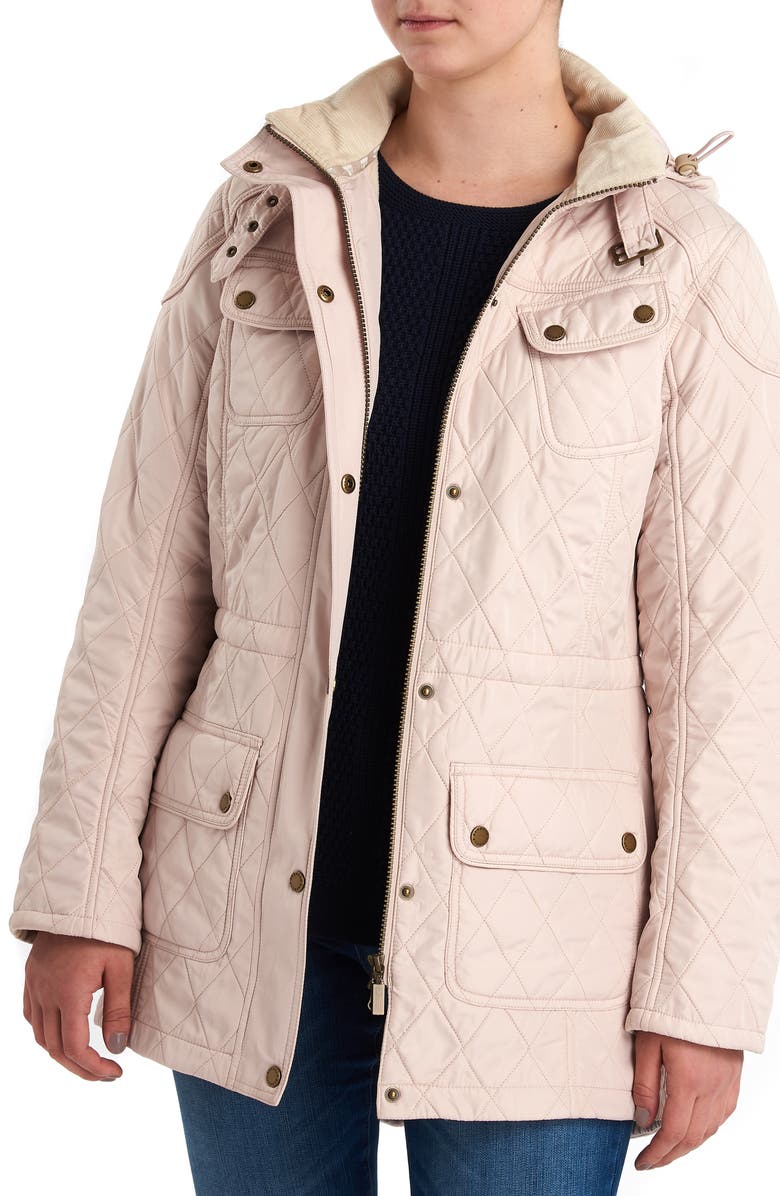 Barbour Arrow Quilted Hooded Anorak Coat, Alternate, color, 