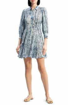 Theory Vol Silk Mini Shirtdress