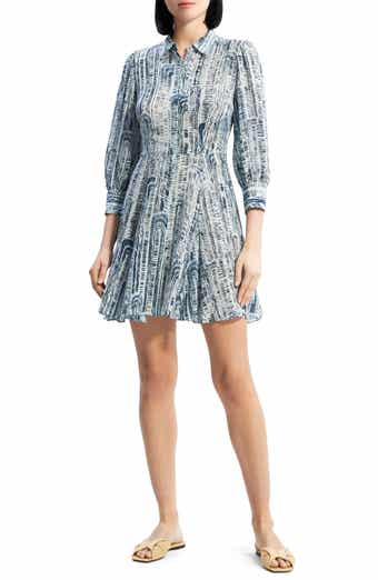 Vol Silk Mini Shirtdress