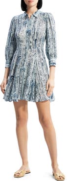 Theory Vol Silk Mini Shirtdress