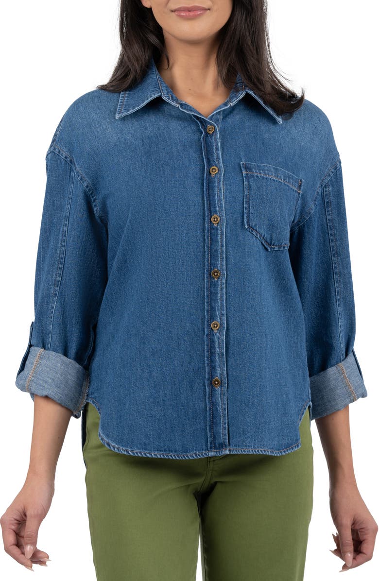KUT from the Kloth Leighton Denim Button-Up Shirt, Main, color, 