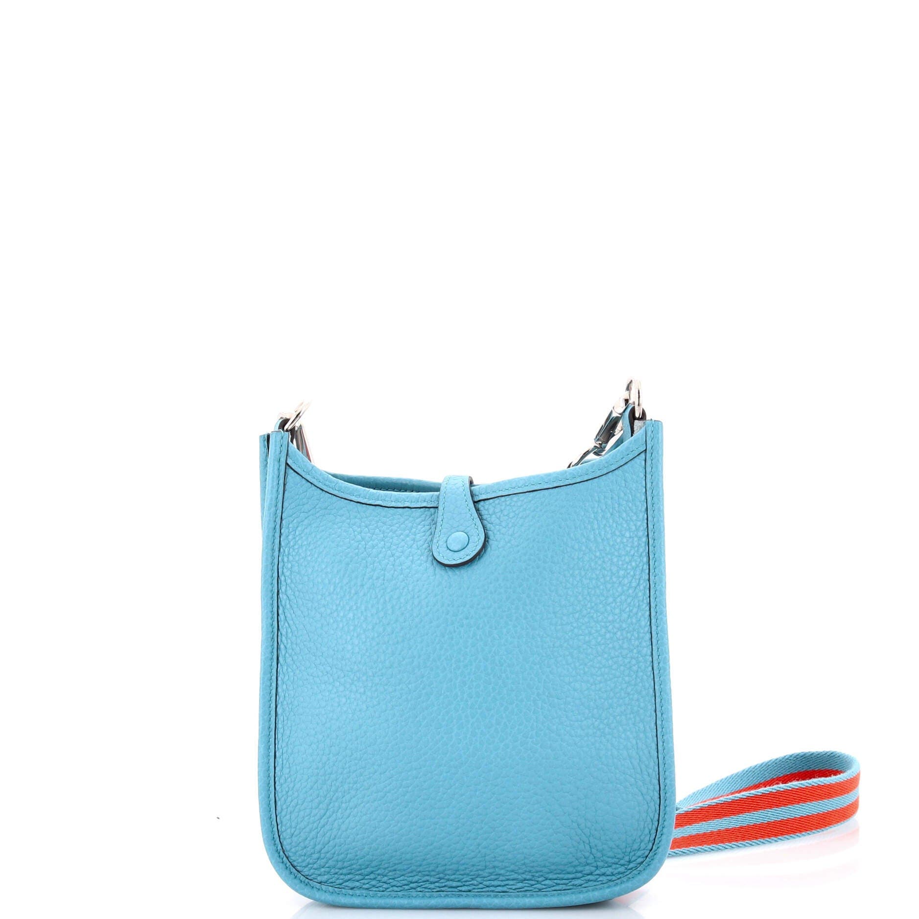 Pre-Owned Hermes Evelyne Bag Gen III Clemence TPM, Alternate, color, Bleu Atoll