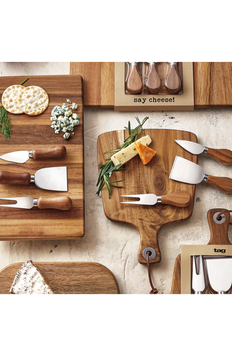 tag Star Board Cheese Utensil Set Natural Wood for Christmas, Alternate, color,