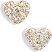 Anzie Jac + Jo Icon Pavé Heart Stud Earrings