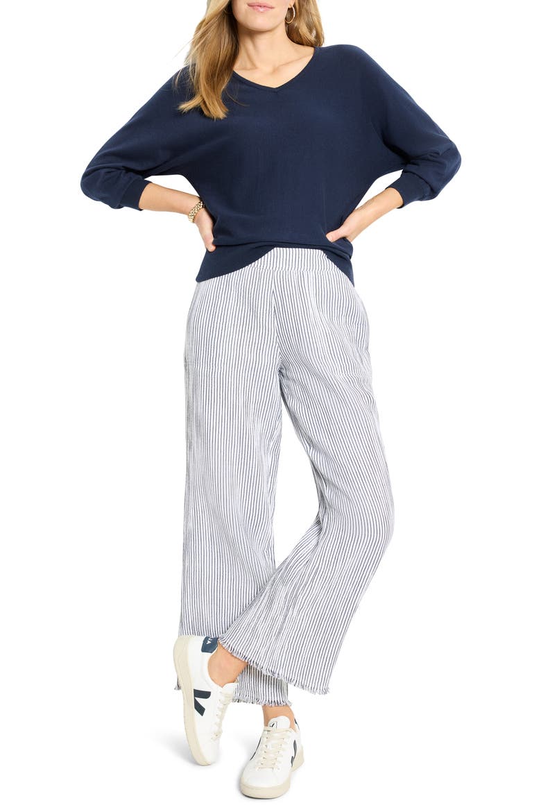 Easy Cotton V-Neck Sweater, Alternate, color, DARK INDIGO