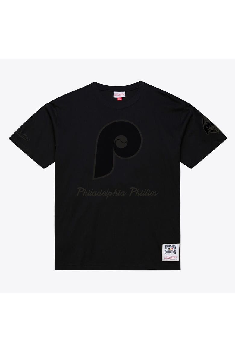 Men Mitchell & Ness Black Philadelphia Phillies Cooperstown Collection Phantom T-Shirt, Main, color, Black