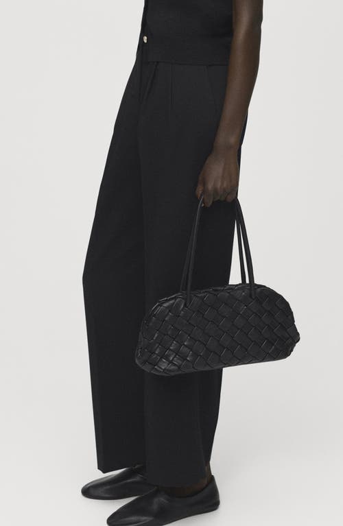 Mango Pleated Straight Leg Pants In Black