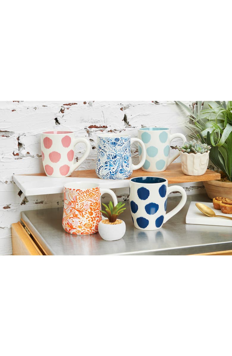 carol & frank 16 oz. Orange Hummingbird Floral Ceramic Coffee Tea Hot Cocoa Drinking Mug w/ Handle, Alternate, color, Orange