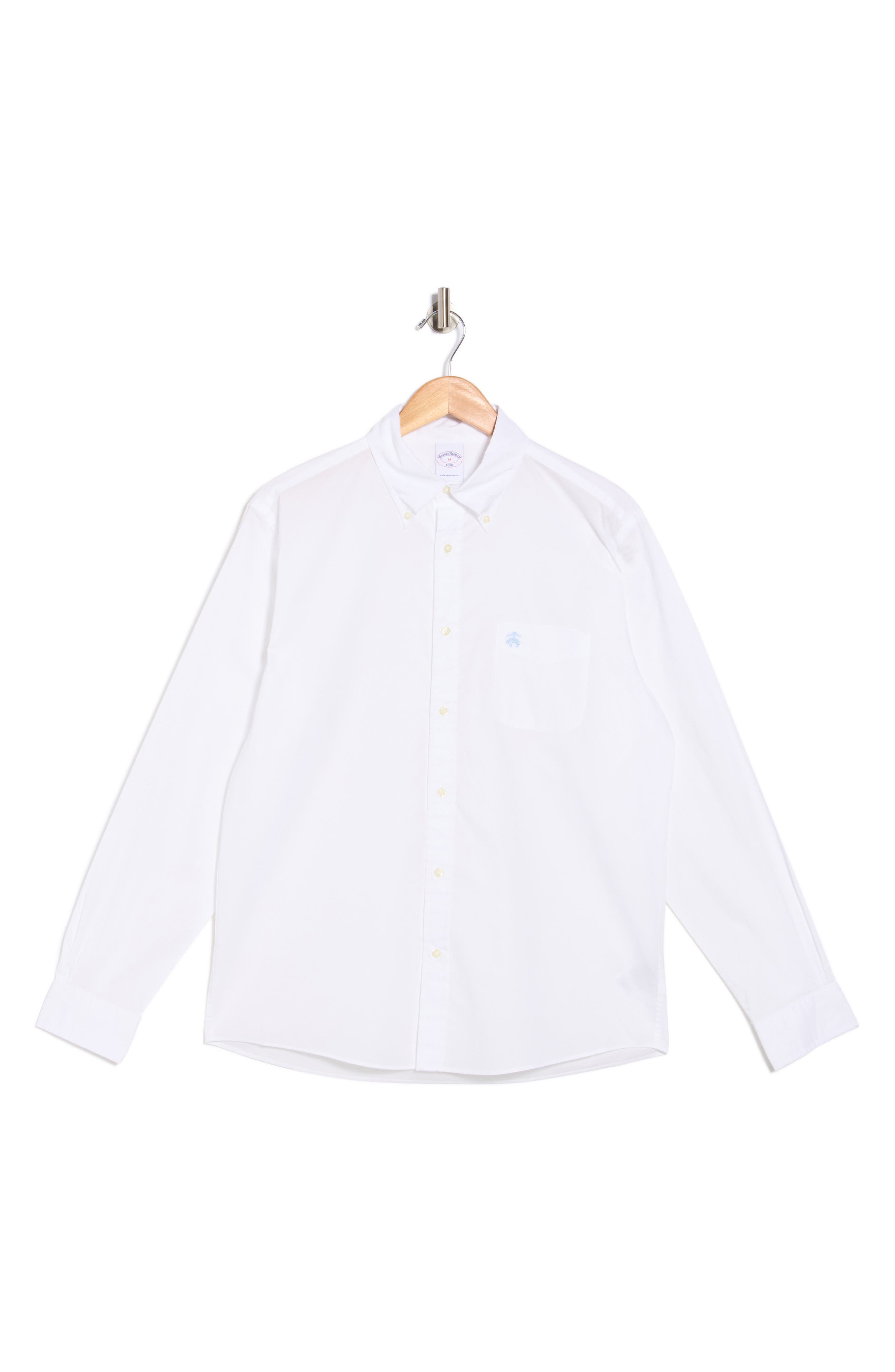 Brooks Brothers White Cotton Poplin Button-Down Shirt