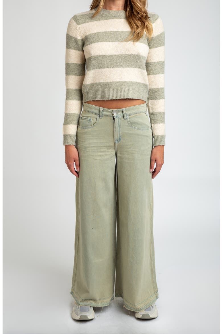 Tinted Overflow Wide Leg Jeans, Alternate, color, BLUE/ BEIGE ENZYME