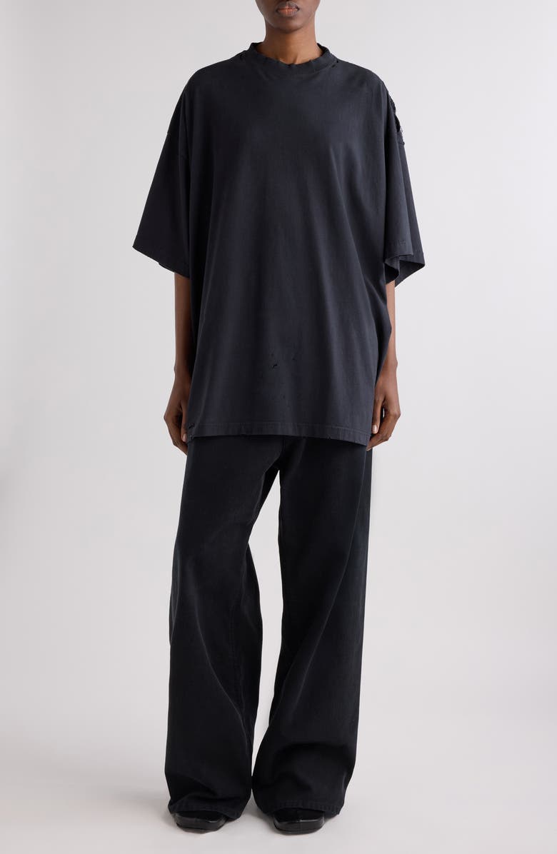 Balenciaga Oversize Graphic T-Shirt, Alternate, color, 1041 Faded Washed Black