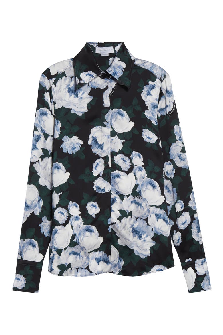 Bunch of Roses Button-Up Shirt, Alternate, color, GREEN MULTICOLOR