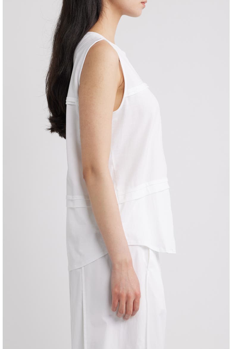 Step Pleat Organic Pima Cotton Tank, Alternate, color, WHITE