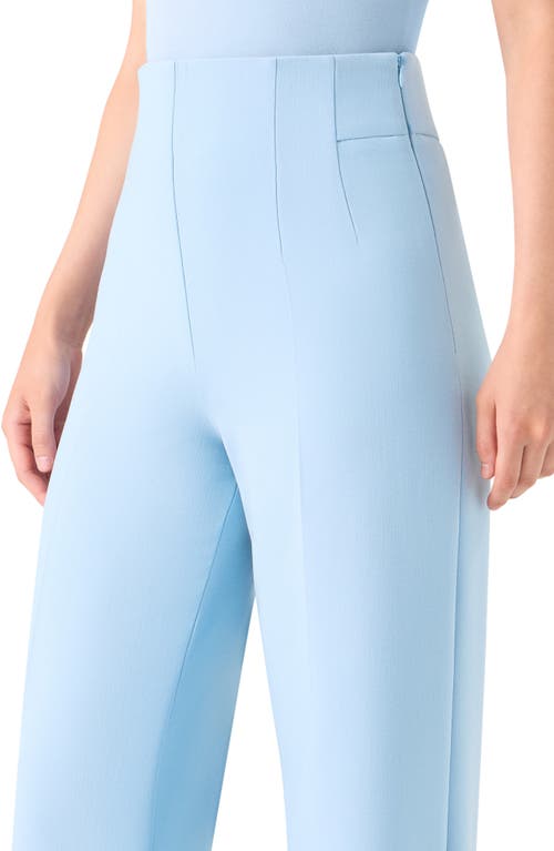 Akris Fiyuki Wool Blend Double Face Wide Leg Pants In Blue