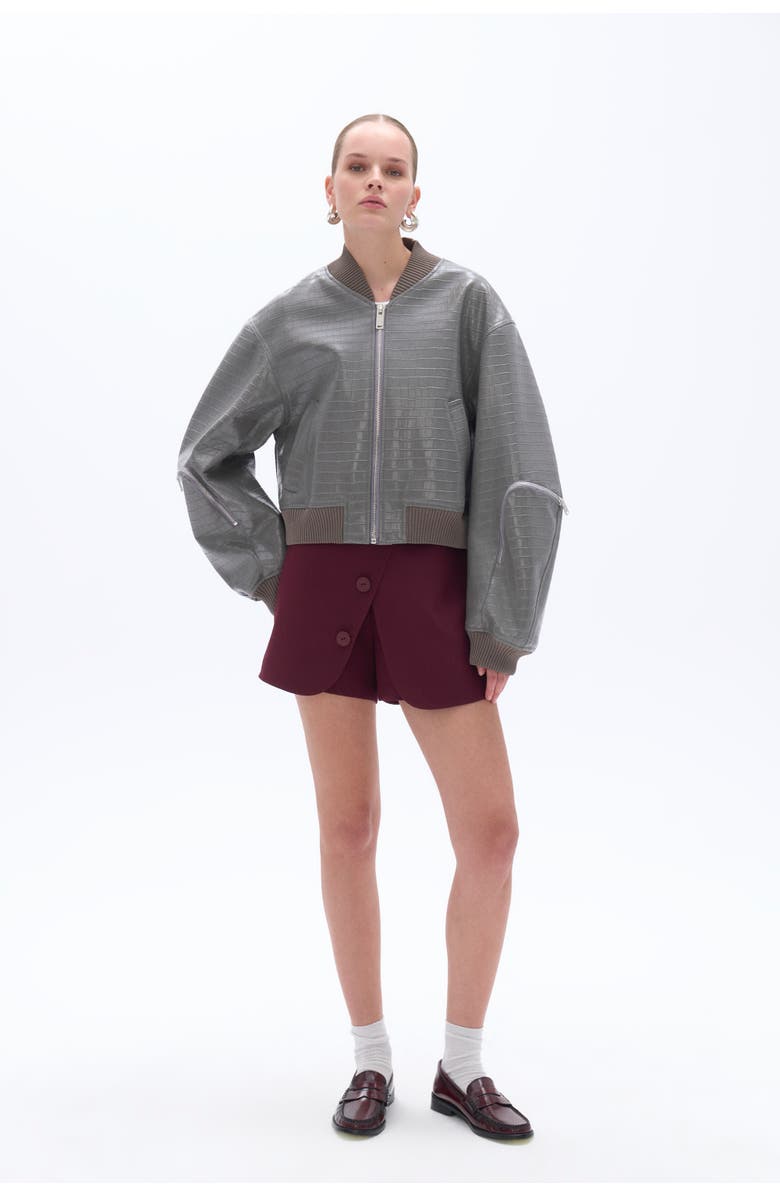 Nocturne Faux Leather Bomber Jacket, Main, color, 