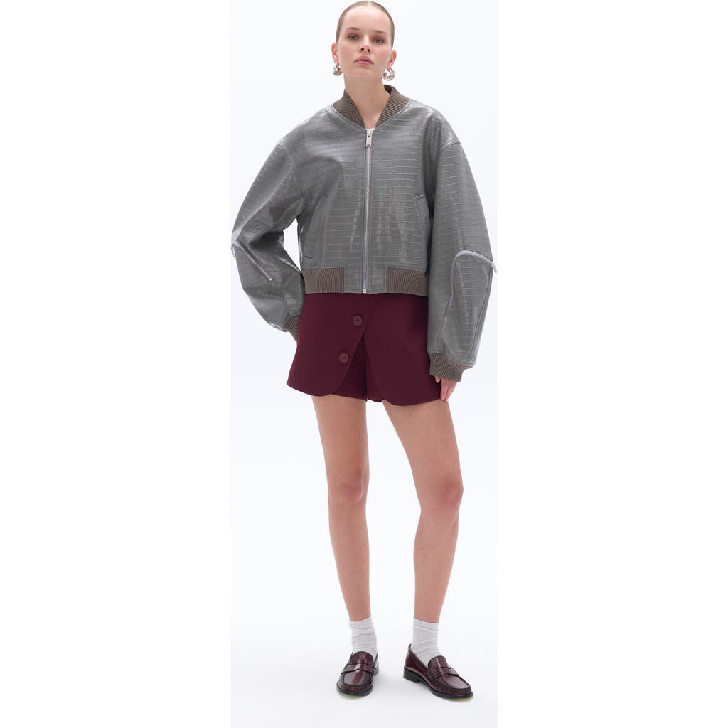 NOCTURNE NOCTURNE FAUX LEATHER BOMBER JACKET
