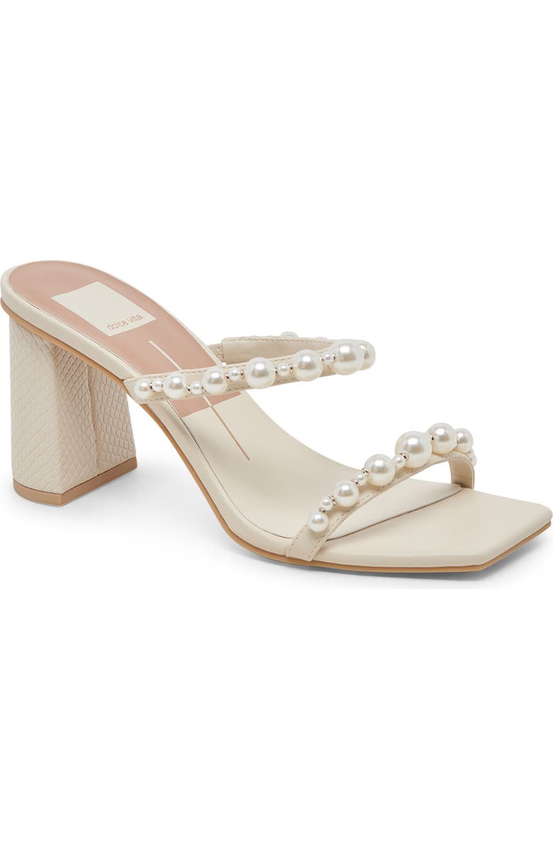 Dolce Vita Perna Imitation Pearl Slide Sandal, Main, color, Ivory Pearls