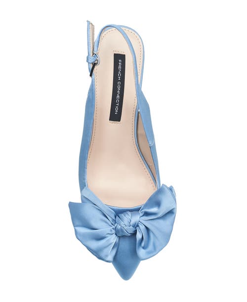 French Connection Quinnbow Slingback Kitten Heel In Blue